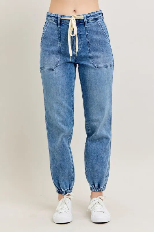 Judy Blue Full Size High Waist Denim Jogger Plus Size