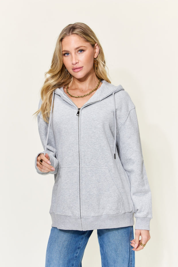 Simply Love Full Size GROW YOUR OWN WAY Graphic Zip-Up Hoodie with Pockets