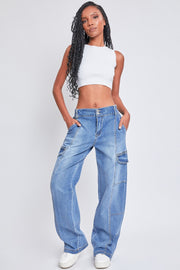 YMI Jeanswear High-Rise Straight Cargo Jeans