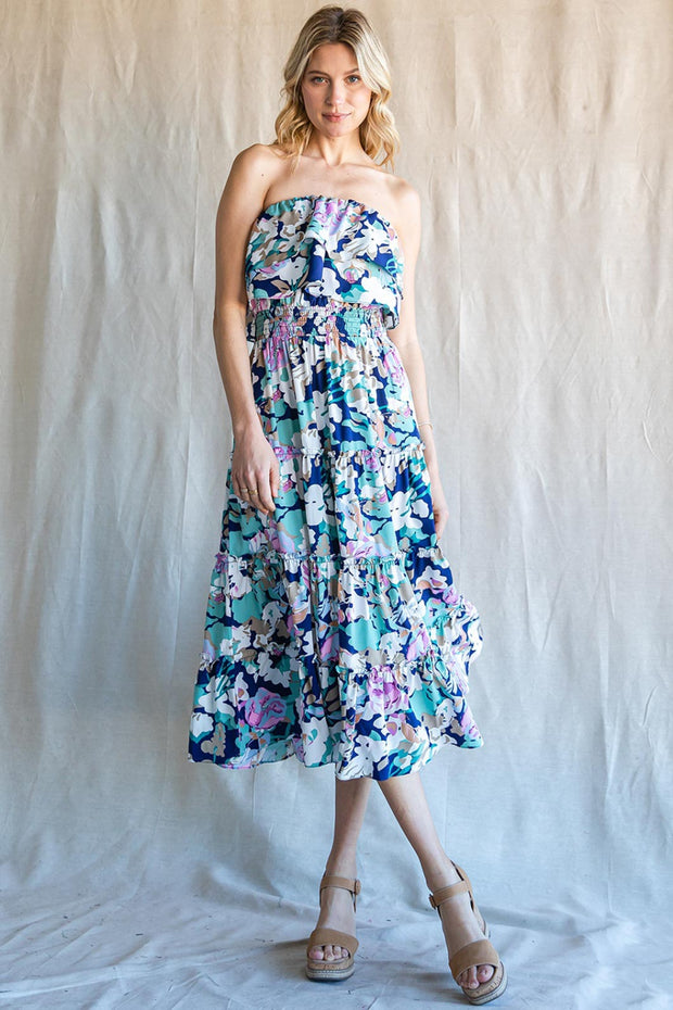 Cotton Bleu by Nu Label Ruffled Floral Midi Dress