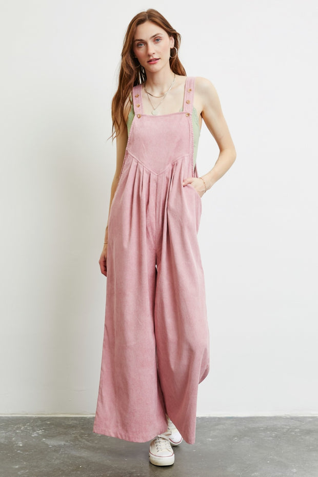 HEYSON Full Size Corduroy Sleeveless Wide-Leg Overall - Spicy and Sexy