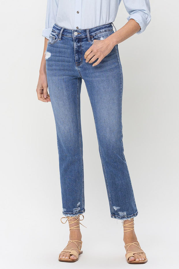 Lovervet High Rise Raw Hem Straight Jeans - Spicy and Sexy