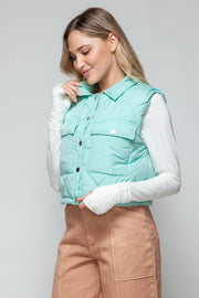 Snobbish Snap Down Quilted Crop Vest