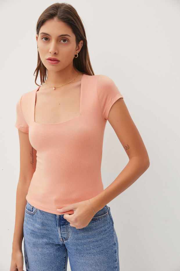 Be Cool Square Neck Short Sleeve T-Shirt - Spicy and Sexy