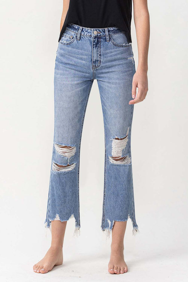 Lovervet High Rise Distressed Straight Jeans - Spicy and Sexy