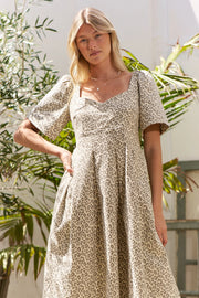 Jade By Jane Leopard Print Bell Sleeve Midi Dress