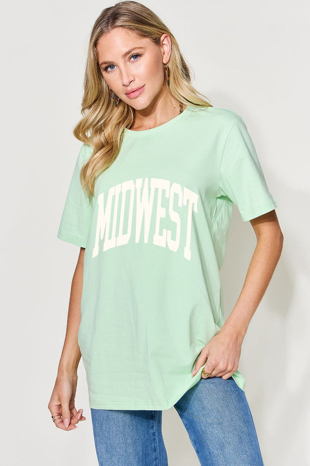 Simply Love Full Size MIDWEST Graphic Round Neck T-Shirt