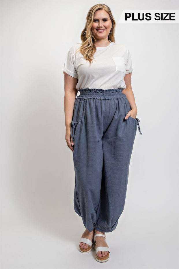 Voluminous Relaxed Fit Pant With Side Pocket (Plus Size)