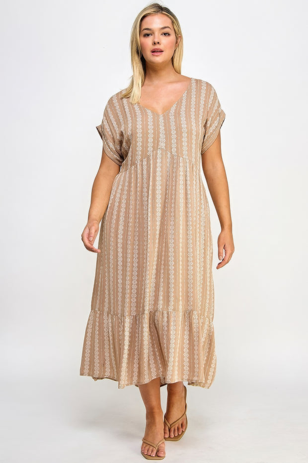 Boho Maxi Dress With Slip (Plus Size)