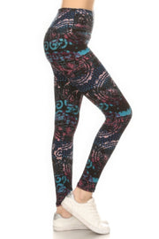 5-inch Long Yoga Style Banded Lined Mixed Pattern Print