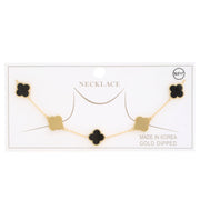 Clover Charm Station Gold Dipped Necklace