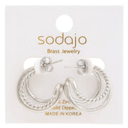 Double Hoop Rope Gold Dipped Earring