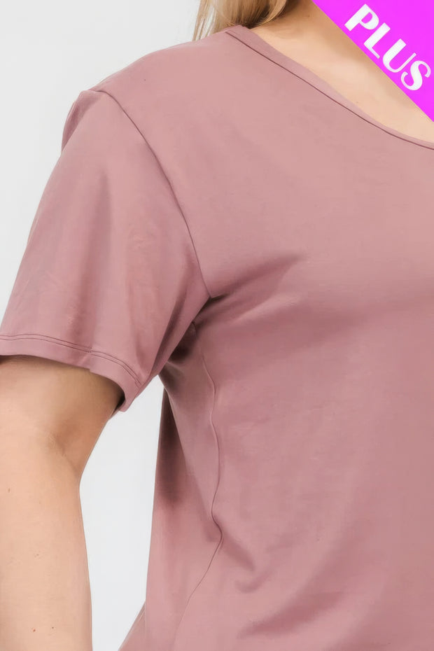 Plus Size Basic Short Sleeve T-shirt