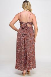 Floral Maxi Dress With Tie Back (Plus Size)