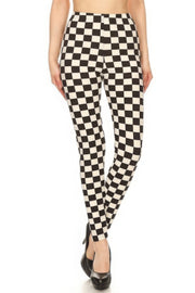 Checkered Printed High Waisted Leggings