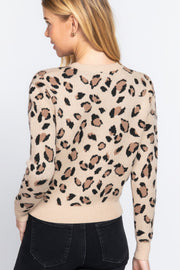 Long Sleeve Animal Jacquard Sweater