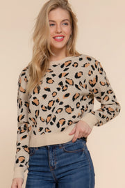 Long Sleeve Animal Jacquard Sweater