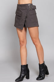 Waist Belted Cargo Skort