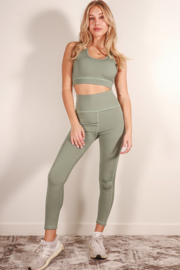 Tank Crop Top & High Waist Leggings Set