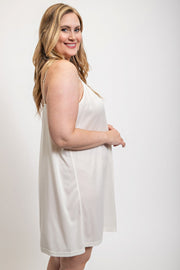 V-neck Slip Dress With Adjustable Straps (Plus Size)