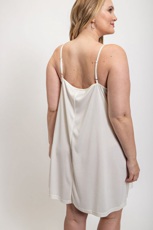 V-neck Slip Dress With Adjustable Straps (Plus Size)