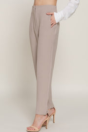 High Waist Pintuck Detail Long Pants