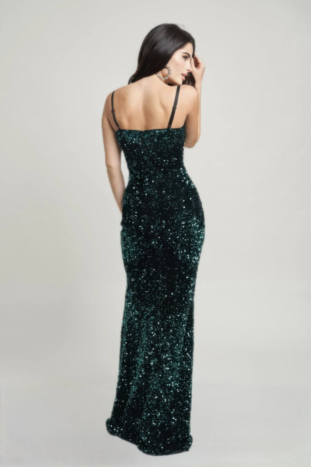 Cecily Teddy Velvet Corset Maxi Dress