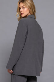 Long Sleeve Front Button Closure Blazer