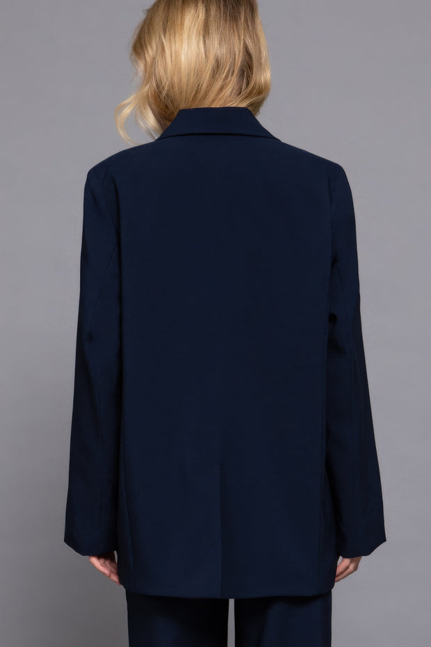 Long Sleeve Front Button Closure Blazer