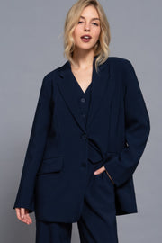 Long Sleeve Front Button Closure Blazer