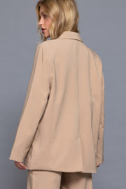 Long Sleeve Front Button Closure Blazer