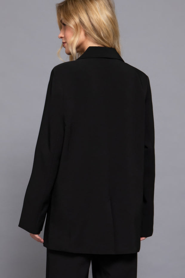 Long Sleeve Front Button Closure Blazer