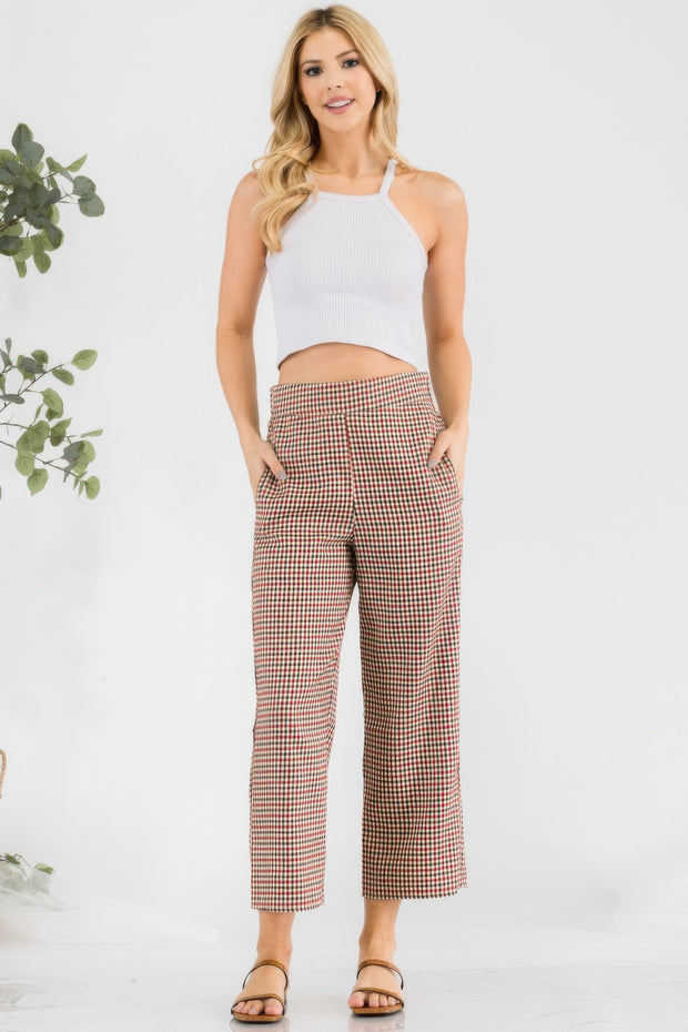 Gingham High Waist Pants