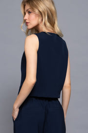 V-neckline With Front Button Closure Vest