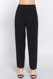 High Waist Pintuck Detail Long Pants