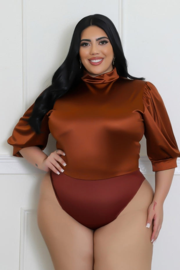 Two Piece Set, Semi-stretch Bodysuit (Plus Size)