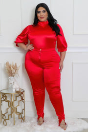 Two Piece Set, Semi-stretch Bodysuit (Plus Size)