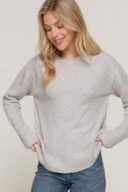 Long Sleeve Mock Neck Raised Seam Sweater