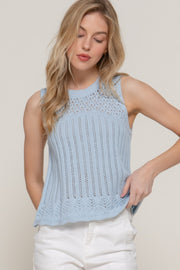 Sleeveless Crochet Spring Sweater