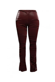 Velvet Pu Ruched Pants (Plus Size)