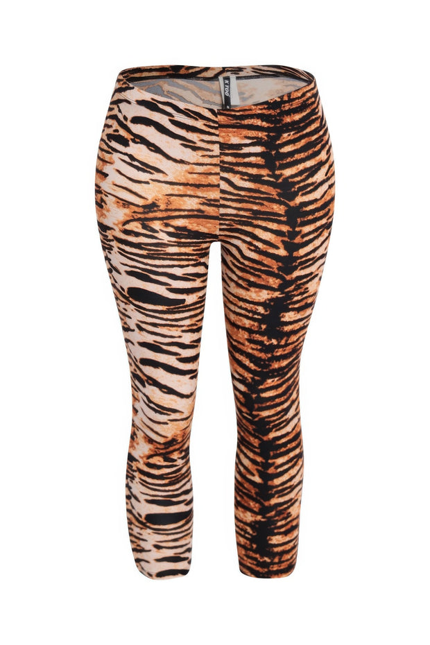 Tiger Printed Capri Leggings