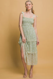 Tiered Midi Floral Dress