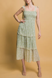 Tiered Midi Floral Dress