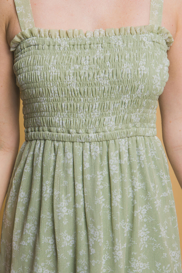 Tiered Midi Floral Dress