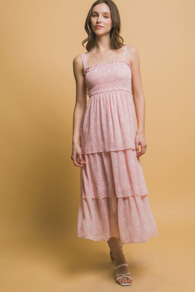 Tiered Midi Floral Dress