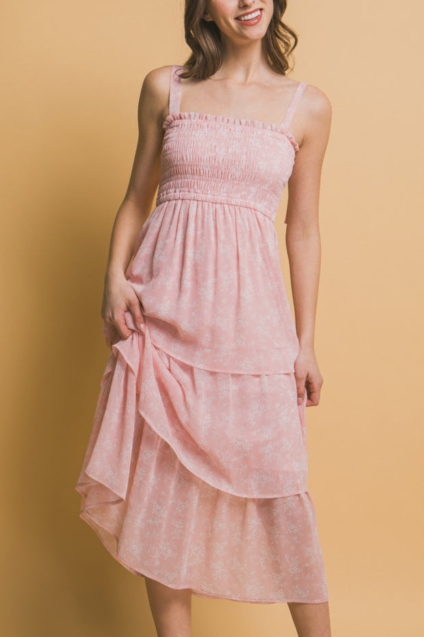 Tiered Midi Floral Dress