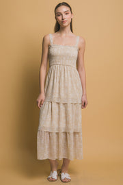 Tiered Midi Floral Dress