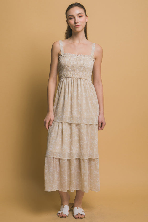 Tiered Midi Floral Dress