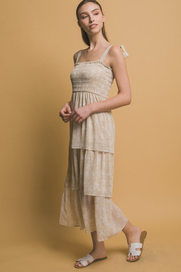 Tiered Midi Floral Dress