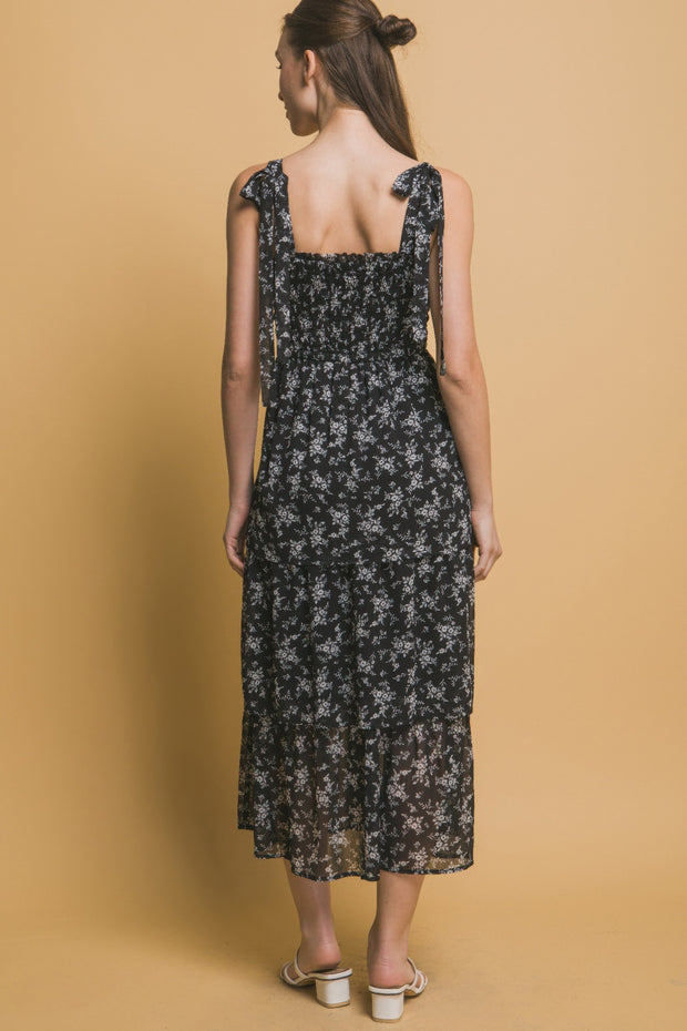Tiered Midi Floral Dress